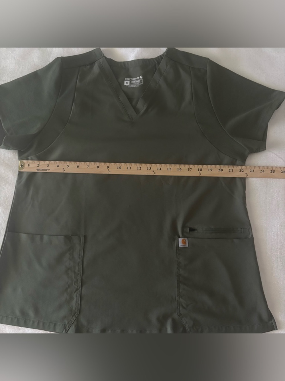 Carhartt Force XL Scrub Top‎ Shirt Extra Large Gray Nursing Medical C13120 - Picture 4 of 9